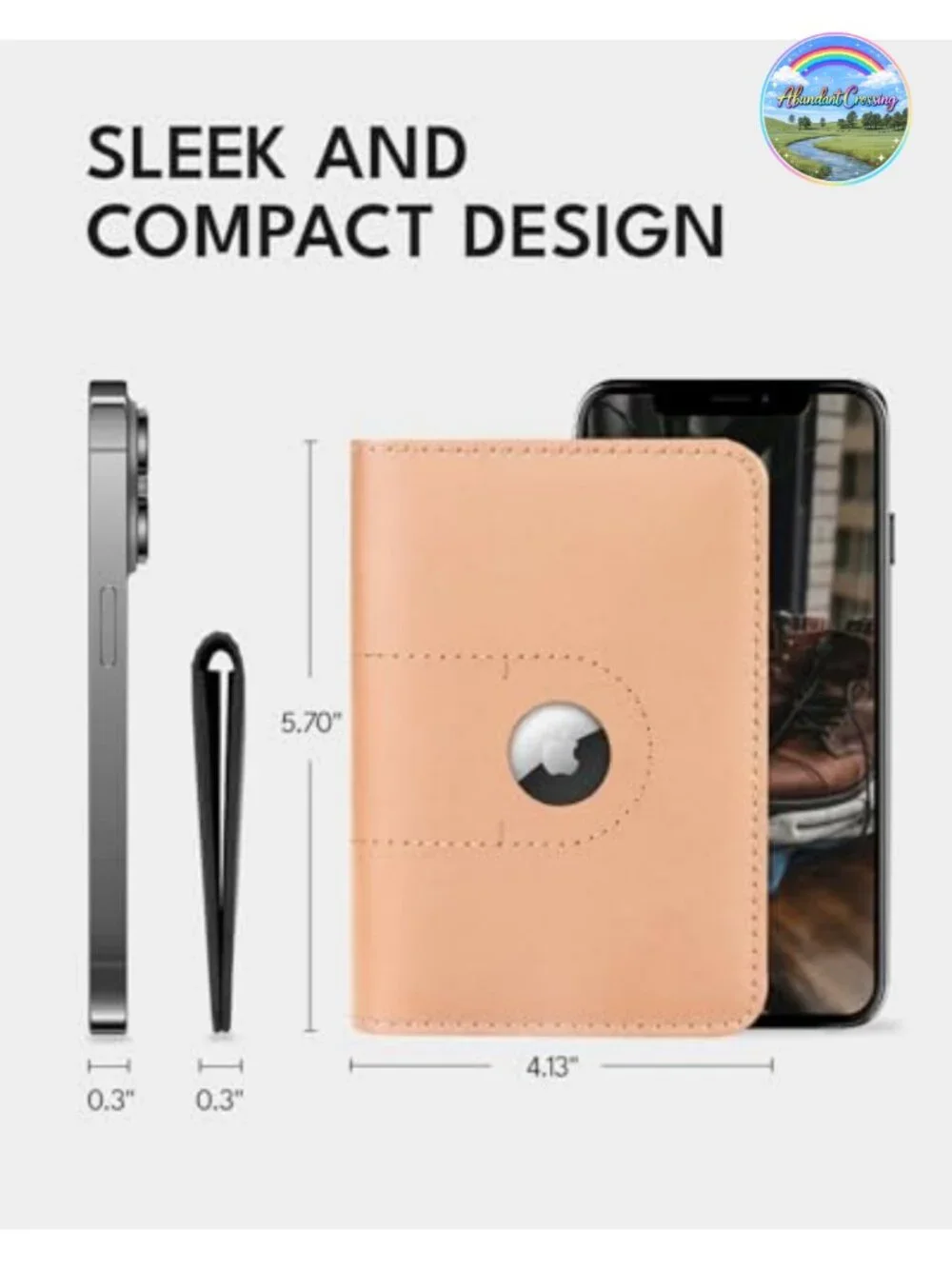 Genuine Leather Passport Holder Wallet with AirTag Slot Travel Accessory
